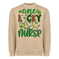 Mushroom Leopard Glitter One Lucky Nurse Heavyweight Sweatshirt - Artiststas