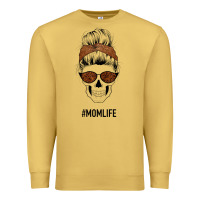 Antique Gold Brown Glitter, Western Vintage Patterned Mom Skull Premium Sweatshirt - Bettercallsaul