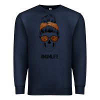 Navy Brown Glitter, Western Vintage Patterned Mom Skull Premium Sweatshirt - Bettercallsaul