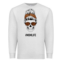 Oatmeal Heather Brown Glitter, Western Vintage Patterned Mom Skull Premium Sweatshirt - Bettercallsaul