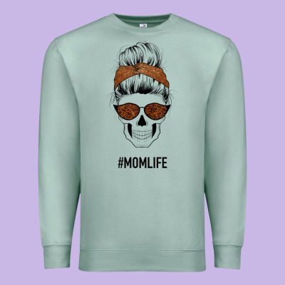 Brown Glitter, Western Vintage Patterned Mom Skull Premium Sweatshirt Designed By Bettercallsaul