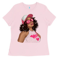 Bubblegum Pink pink sunglasses afro black girl Ladies Tee - texasbilliewilder
