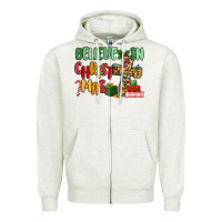 Oatmeal Heather believe in christmas Zipper Hoodie - MaliasSmallBusiness
