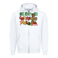 White believe in christmas Zipper Hoodie - MaliasSmallBusiness