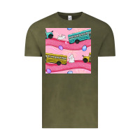 Vintage Olive easter school bus seamless pattern Vintage Tee - BundleAndBundleShop