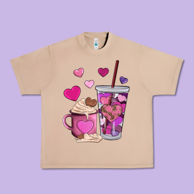 Valentines Day Heart Coffe Urban Heavy Tee Designed By Adodesignshop