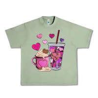 Oil Green valentines day heart coffe Urban Heavy Tee - AdoDesignShop