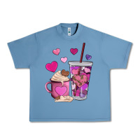 Pebble Blue valentines day heart coffe Urban Heavy Tee - AdoDesignShop