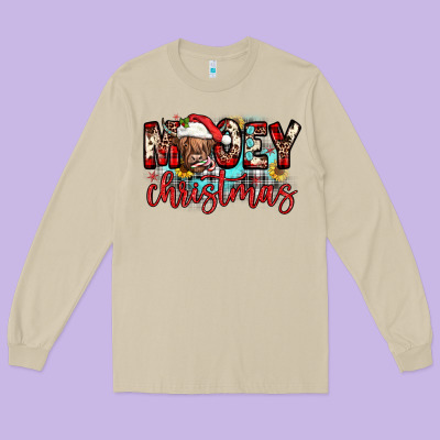 Mooey Christmas Sunflower Long Sleeve Tee Designed By Jahusdesignshop