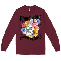 Burgundy doing some spring reading Long Sleeve Tee - MaliasSmallBusiness