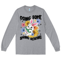 Heather Grey doing some spring reading Long Sleeve Tee - MaliasSmallBusiness