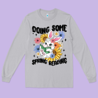 Doing Some Spring Reading Long Sleeve Tee Designed By Maliassmallbusiness