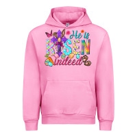 Fuchsia Pink He is risen indeed Happy Easter Day Urban Hoodie - HowdyJamesFarm