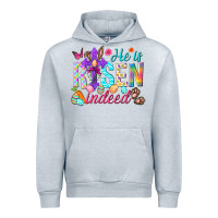 Heather Grey He is risen indeed Happy Easter Day Urban Hoodie - HowdyJamesFarm