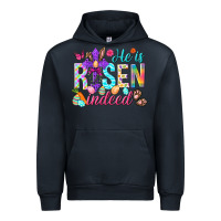 Navy He is risen indeed Happy Easter Day Urban Hoodie - HowdyJamesFarm