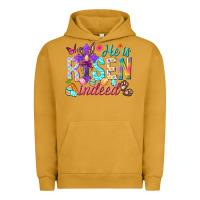 Pigment Peanut Butter He is risen indeed Happy Easter Day Urban Hoodie - HowdyJamesFarm