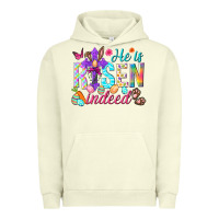 Pigment Pistachio He is risen indeed Happy Easter Day Urban Hoodie - HowdyJamesFarm