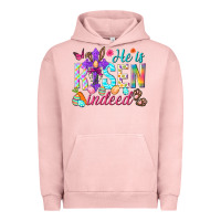 Pigment Salmon He is risen indeed Happy Easter Day Urban Hoodie - HowdyJamesFarm
