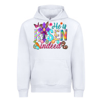 White He is risen indeed Happy Easter Day Urban Hoodie - HowdyJamesFarm