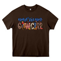 Chocolate Brown american cowgirl Heavy Core Tee - Zillion Design Studio