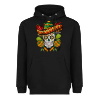 Black sombrero skull Heavyweight Hoodie - BarkalooDesign