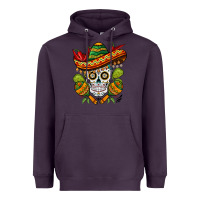 Plum sombrero skull Heavyweight Hoodie - BarkalooDesign