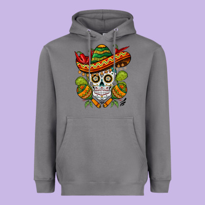 Sombrero Skull Heavyweight Hoodie Designed By Barkaloodesign