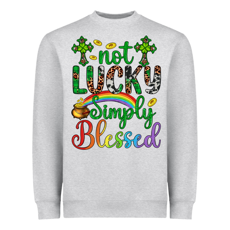 Western St. Patrick's Day Cross Not Lucky Simply Blessed Heavyweight Sweatshirt by Artiststas | Teevron