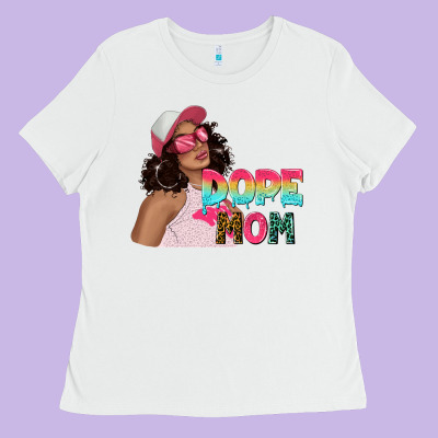 Ladies Tee pink sunglasses afro black girl dope mom