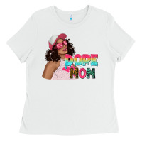 White pink sunglasses afro black girl dope mom Ladies Tee - texasbilliewilder