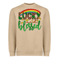 Mushroom Western St. Patrick's Rainbow Lucky And Blessed Heavyweight Sweatshirt - Artiststas