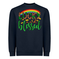Navy Western St. Patrick's Rainbow Lucky And Blessed Heavyweight Sweatshirt - Artiststas