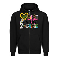 Black my first day of 2nd grade Zipper Hoodie - NancyCooperArtShop
