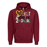 Burgundy my first day of 2nd grade Zipper Hoodie - NancyCooperArtShop