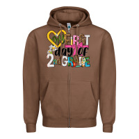 Chestnut my first day of 2nd grade Zipper Hoodie - NancyCooperArtShop