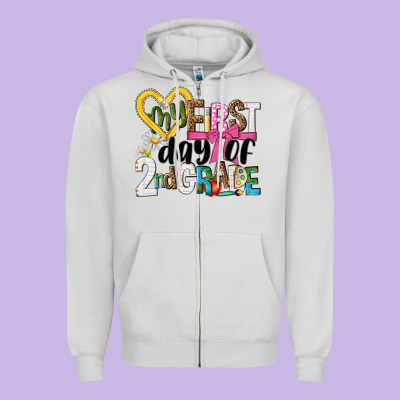My First Day Of 2nd Grade Zipper Hoodie Designed By Nancycooperartshop