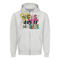 Dove Grey my first day of 2nd grade Zipper Hoodie - NancyCooperArtShop