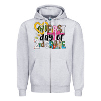 Heather Grey my first day of 2nd grade Zipper Hoodie - NancyCooperArtShop