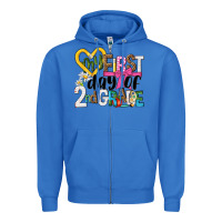 True Royal my first day of 2nd grade Zipper Hoodie - NancyCooperArtShop