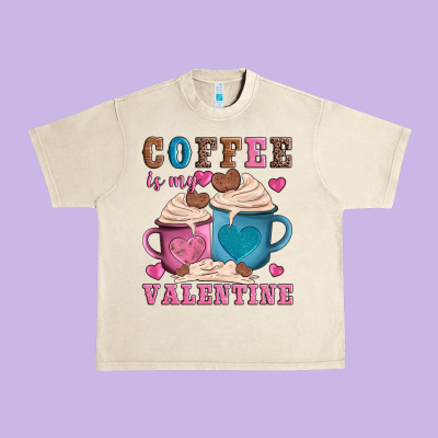 Valentines Day Coffe Is My Valentine Urban Heavy Tee Designed By Adodesignshop
