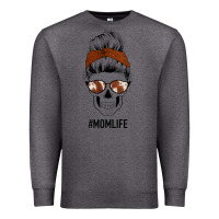 Charcoal Heather Western Brown Glitter Cowhide Patterned Mom Skull Premium Sweatshirt - Bettercallsaul