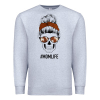 Heather Grey Western Brown Glitter Cowhide Patterned Mom Skull Premium Sweatshirt - Bettercallsaul