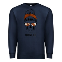 Navy Western Brown Glitter Cowhide Patterned Mom Skull Premium Sweatshirt - Bettercallsaul