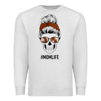 Oatmeal Heather Western Brown Glitter Cowhide Patterned Mom Skull Premium Sweatshirt - Bettercallsaul