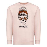 Pale Pink Western Brown Glitter Cowhide Patterned Mom Skull Premium Sweatshirt - Bettercallsaul