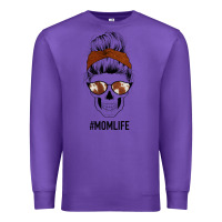 Purple Western Brown Glitter Cowhide Patterned Mom Skull Premium Sweatshirt - Bettercallsaul