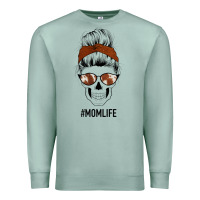 Seafoam Western Brown Glitter Cowhide Patterned Mom Skull Premium Sweatshirt - Bettercallsaul