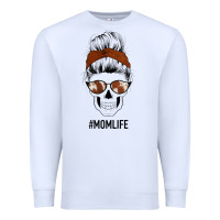 White Western Brown Glitter Cowhide Patterned Mom Skull Premium Sweatshirt - Bettercallsaul