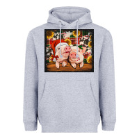 Heather Grey Christmas pigs tumbler Heavyweight Hoodie - Jasminsmagicworld