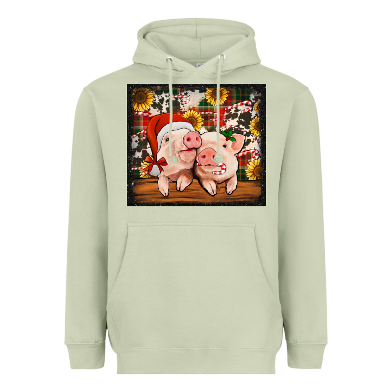 Christmas Pigs Tumbler Heavyweight Hoodie by Jasminsmagicworld | Teevron
